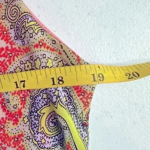 Robbie Bee Boho Paisley Handkerchief Hem Asymmetric Chiffon Crepe Dress Size 12 - Picture 7 of 11